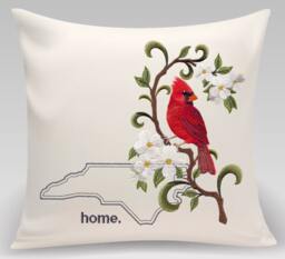 North Carolina Cardinal & Dogwood Medley - Embroidered With Feather Insert - thumbnail 1