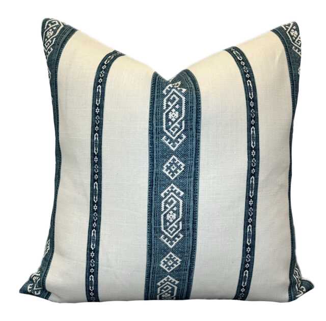 Carolina Irving Larissa Stripe Artic Blue Cushion Cover Pillow Doublesided - image 1