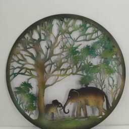 Handmade Peeling Tree Of Life Elephant Father & Son Wall Art Indoors/Outdoors 60cmwall Plaque, Powder Coated Steel , Indoor/Outdoor - thumbnail 3