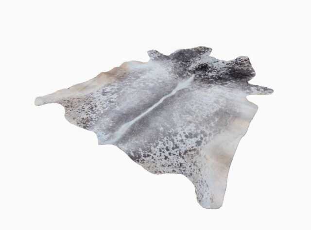 Cowhide Rug in Gray - Brazilian Cow Skin Exotic Leather Area Grey & White For Western Decor Exclusive Hair On Hide - image 1