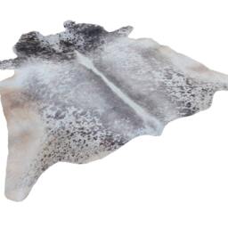 Cowhide Rug in Gray - Brazilian Cow Skin Exotic Leather Area Grey & White For Western Decor Exclusive Hair On Hide - thumbnail 3