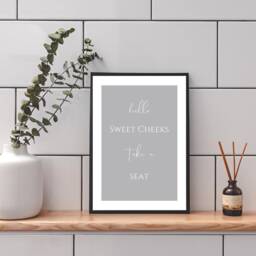Bathroom Prints, Grey Print, Wall Art, Toilet Prints, Funny Quote, Decor, Poster, Unframed - thumbnail 2