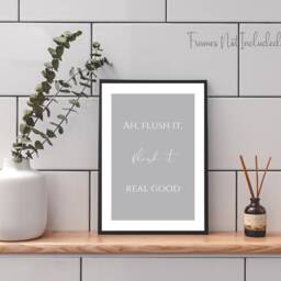 Bathroom Prints, Grey Print, Wall Art, Toilet Prints, Funny Quote, Decor, Poster, Unframed - thumbnail 3