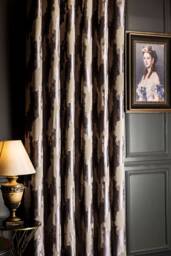 striped Patterned Gray Curtain Panel Luxury Bedroom Living Room Drape - thumbnail 1