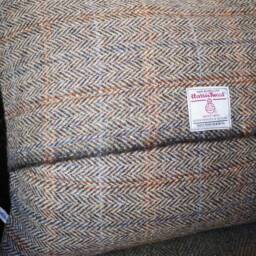 Hand Crafted Harris Tweed Highland Cow Embroidered Cushion Cover - thumbnail 3