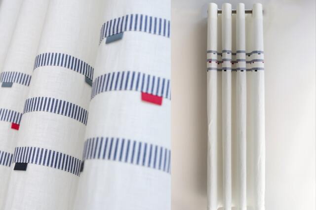 Nautical Theme White Navy Linen Blackout Curtains, Baby Nursery & Kids Ocean Window Treatments With Organic Cotton. Custom Sizes - image 1