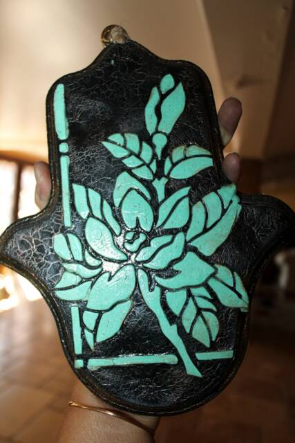 Handmade Stone Hamsa Wall Hanging, Unique Home Decor, Housewarming Gift - image 1