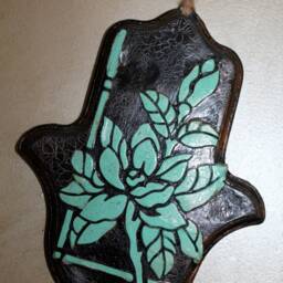 Handmade Stone Hamsa Wall Hanging, Unique Home Decor, Housewarming Gift - thumbnail 3