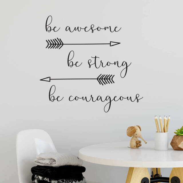 Be Awesome, Be Strong, Courageous Wall Sticker- Decals - Art Quote Home Decor Sticker Kid's Room - image 1