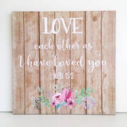 John 1512 Wooden Sign, Love Each Other As I Have Loved You Plaque, Bible Verse Christian Family Gift , Scripture Wall Art - thumbnail 3