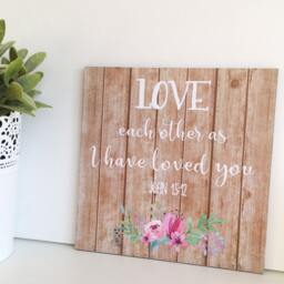 John 1512 Wooden Sign, Love Each Other As I Have Loved You Plaque, Bible Verse Christian Family Gift , Scripture Wall Art - thumbnail 2