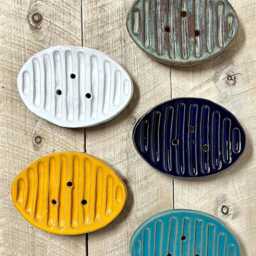 Ceramic Soap Dish - Teal - thumbnail 3