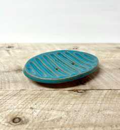 Ceramic Soap Dish - Teal - thumbnail 1