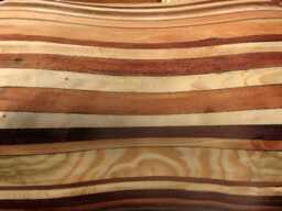 Funky Chaise Longue - Multicolour Solid Wood Strips Handmade Rustic Garden Bespoke Made in Wales UK