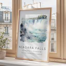 Niagara Falls Poster, Postcard, Travel Poster Art Print, Wall Art, Gift - thumbnail 3