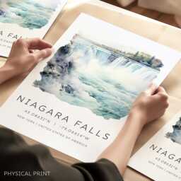 Niagara Falls Poster, Postcard, Travel Poster Art Print, Wall Art, Gift - thumbnail 1