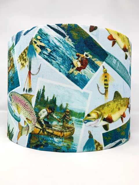 Fishing Lamp Shade, Angling River Fish Lampshade, For Standard Lamps Or Ceiling Lights - image 1