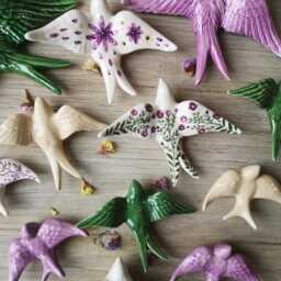Set Of 12 Portuguese Swallows, Wall Art, Portugal Pottery, Keramik - thumbnail 3