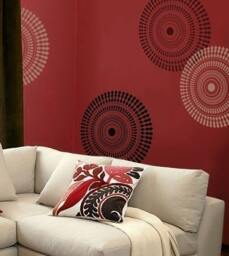 Wall Stencil Funky Wheel Med - Reusable Stencils For Diy Decor Modern Large Painting Geometric Stencils - thumbnail 1