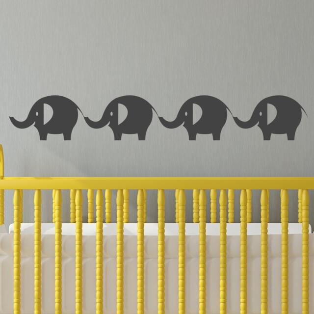 Caravan Of Whimsical Elephants - Wall Decal Custom Vinyl Art Stickers - image 1