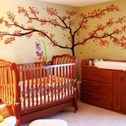 Cherry Blossom Tree Wall Decal, Butterfly Nursery Decor - thumbnail 2