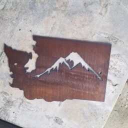 Custom Washington State Welcome Heart Wa Recycled 24 in Steel Rustic Wall Hanging Your Sign Any - thumbnail 3