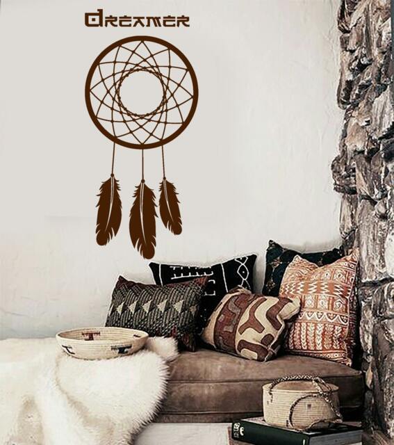 Wall Vinyl Decal Bedroom Decor Dream Catcher Quote Dreamer Snare Modern Ethnic Home Art - #1084Dz - image 1