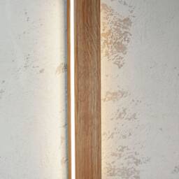Handcrafted Linear Wood Wall Sconce Modern Led Plug-In Lamp For Bedroom, Living Room & Bathroom - thumbnail 3