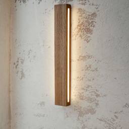 Handcrafted Linear Wood Wall Sconce Modern Led Plug-In Lamp For Bedroom, Living Room & Bathroom - thumbnail 2