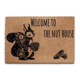 Squirrel Welcome Coir Doormat - Woodland Animal Front Door Rug - thumbnail 3