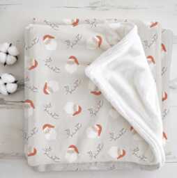 Christmas - Santa & Lights, Sherpa Fleece Blanket, Decor, Kids Bedding, Blankets, Children's Room, Grey Festive, Blanket