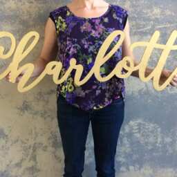 Large Wood Baby Name Sign, Silver, Gold, White, Or Black, Nursery, Laser Cut - thumbnail 2