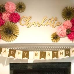 Large Wood Baby Name Sign, Silver, Gold, White, Or Black, Nursery, Laser Cut - thumbnail 3