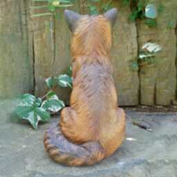 Realistic Resin Fox Garden Statue - Outdoor Wildlife Sculpture, 33cm - thumbnail 4