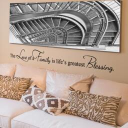 Family Wall Quote Decal - The Love Of A Is Life's Greatest Blessing- Vinyl Sign Living Room Decor- 152 - thumbnail 2