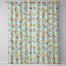 Cute Gingerbread Cookies Candy House Sweets Mint Background Seamless Pattern Readymade Eyelet Ring Top Thermal 100% Blackout Curtains - thumbnail 2
