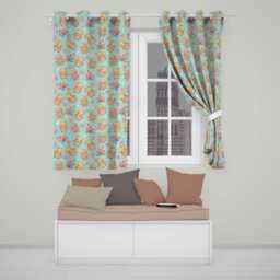 Cute Gingerbread Cookies Candy House Sweets Mint Background Seamless Pattern Readymade Eyelet Ring Top Thermal 100% Blackout Curtains - thumbnail 1