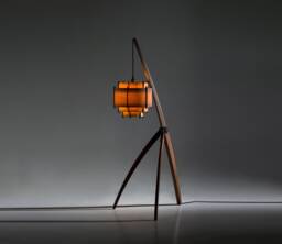 Wood Floor Lamp, Custom Design Lamp & Lighting, Mid Century Modern Veneer Unique Character Lighting, Handmade