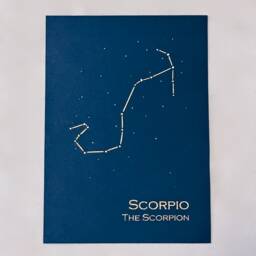 Scorpio Constellation Zodiac Art Print/Gold Foil Wall Astrology Home Decor October-November Birthday On Navy Or Cream - thumbnail 2