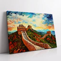 The Great Wall Of China Abstract Oil Painting Van Gogh Style Art Framed Canvas Poster Print Home Kitchen Office Room Decor Gifts - thumbnail 2