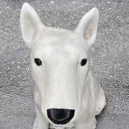 Massive Bull Terrier Statue Concrete Dog Sculpture Stone Pet Figurine Cement Memorial Decoration Dog Lover Gift Handmade - thumbnail 2