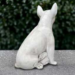 Massive Bull Terrier Statue Concrete Dog Sculpture Stone Pet Figurine Cement Memorial Decoration Dog Lover Gift Handmade - thumbnail 3