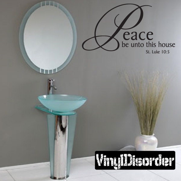 Peace Be Unto This House - Vinyl Wall Decal Quotes Sticker C048Peaceiiet - image 1