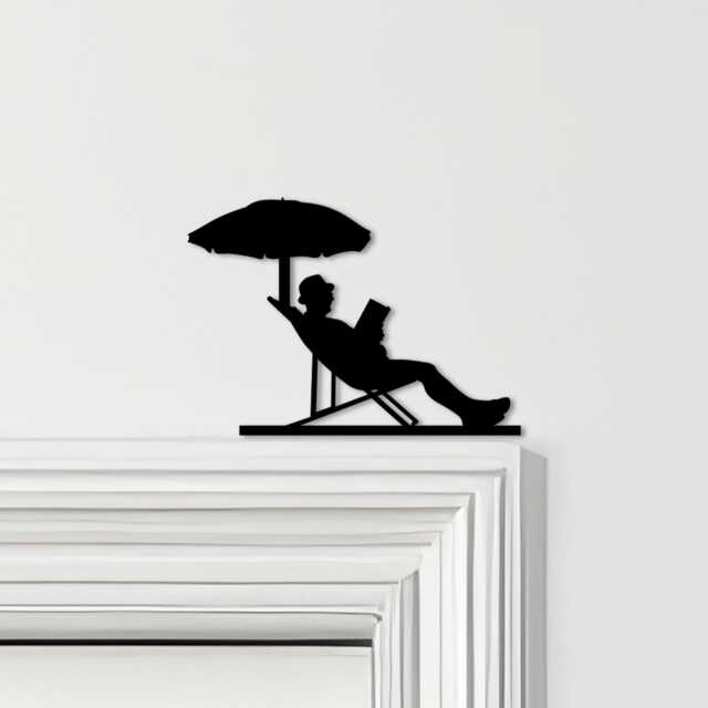 Door Topper Man Sunbathing Various Colours Top Of Decorative Sign - Sign, Novelty Wall Decor, Frame Art, Art - image 1