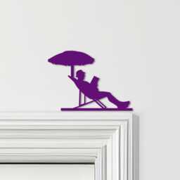 Door Topper Man Sunbathing Various Colours Top Of Decorative Sign - Sign, Novelty Wall Decor, Frame Art, Art - thumbnail 4