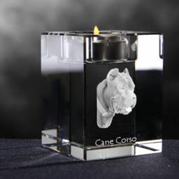 Cane Corso, Italian Mastiff, Crystal Candlestick With Dog, Souvenir, Decoration, Limited Edition, Collection - thumbnail 2