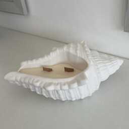 Hand Poured Conch Shell Candle Scented Soy Wax With Wood Wick - thumbnail 3