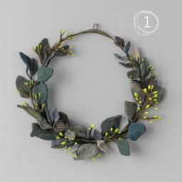 Fabric Eucalyptus Wreath - Textile Door Botanical Wall Art - thumbnail 2