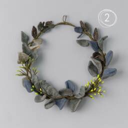 Fabric Eucalyptus Wreath - Textile Door Botanical Wall Art - thumbnail 3