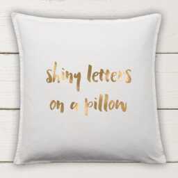 Scorpio Cushion Cover Cotton Pillow With Metallic Vinyl Zodiac Symbol Decor - thumbnail 2